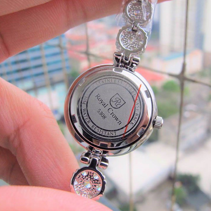 Đồng Hồ Nữ Chính Hãng Dây Kim Loại Đính Đá Chống Nước Chống Xước Royal Crown 5308 | BigBuy360 - bigbuy360.vn