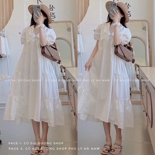 váy bbd tầng xoè cổ bẻ