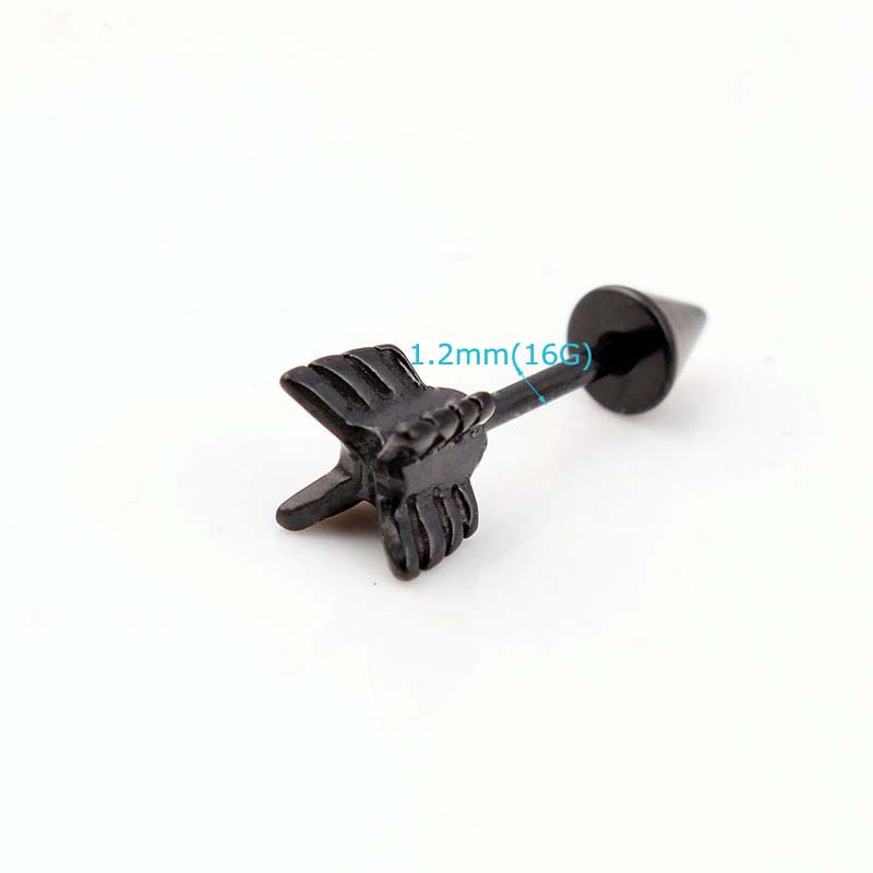 1 Chiếc Khuyên Mũi Tên Thép Không Gỉ 16g 6mm 10mm