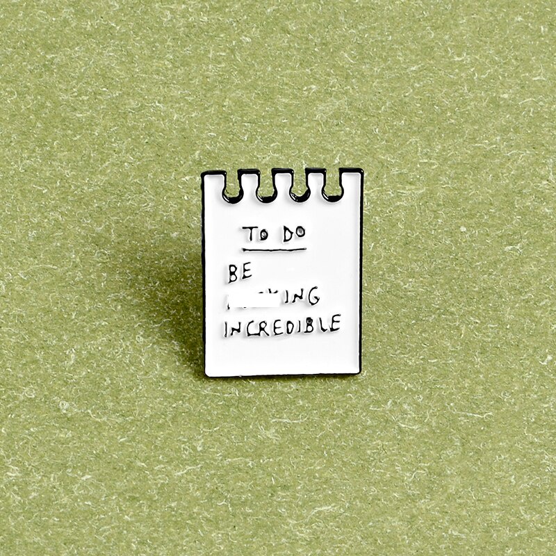 Ghim cài áo QIHE JEWELRY hình câu trích dẫn thời trang dành cho nam nữ