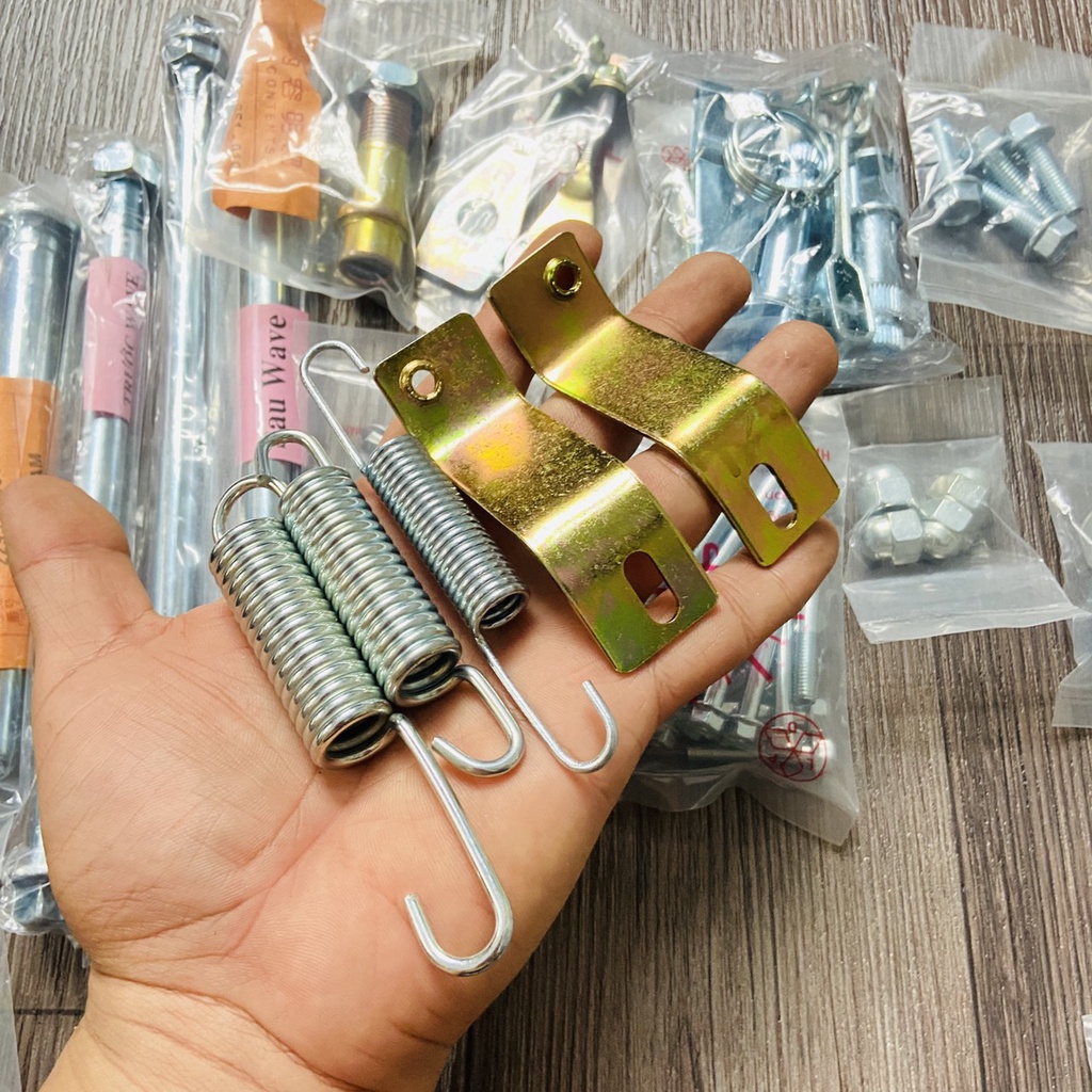Trọn bộ ốc, cốt, lò xo, pát gắn dàn khung xe WavE, các loại chi tiết ốc từ A đến Z sử dụng cho xe Wave,như ZIN theo xe