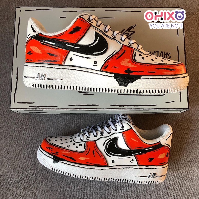 Giày Custom 𝐍𝐈𝐊𝐄 𝐀𝐈𝐑 𝐅𝐎𝐑𝐂𝐄 Thể Thao Nữ Sneaker Hàn Quốc Chất Đẹp Đế Bằng OHIXO AFC20