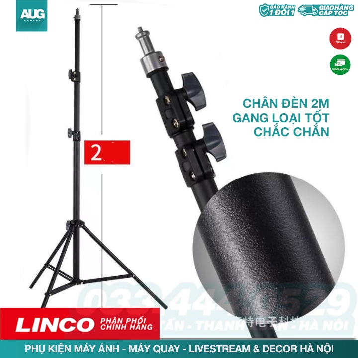 Chân đèn Linco USA cao cấp 2m. Hàng nhập khẩu chính hãng Linco Zenith - Tải trọng 5Kg - AUG Camera &amp; Decor Hà Nội