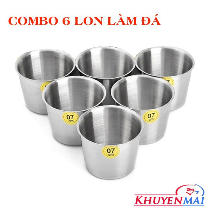 Bộ 6 ly Inox cao cấp làm đá, bánh flan, bánh nướng