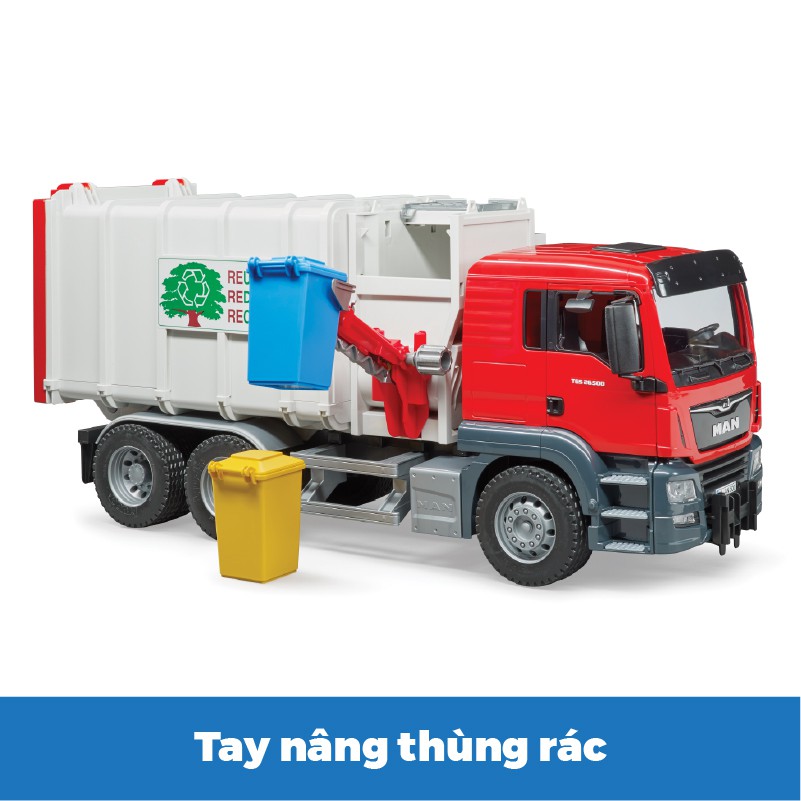 Đồ chơi dạng mô hình theo tỷ lệ thu nhỏ 1:16 BRUDER - Xe rác MAN TGS BRU03761