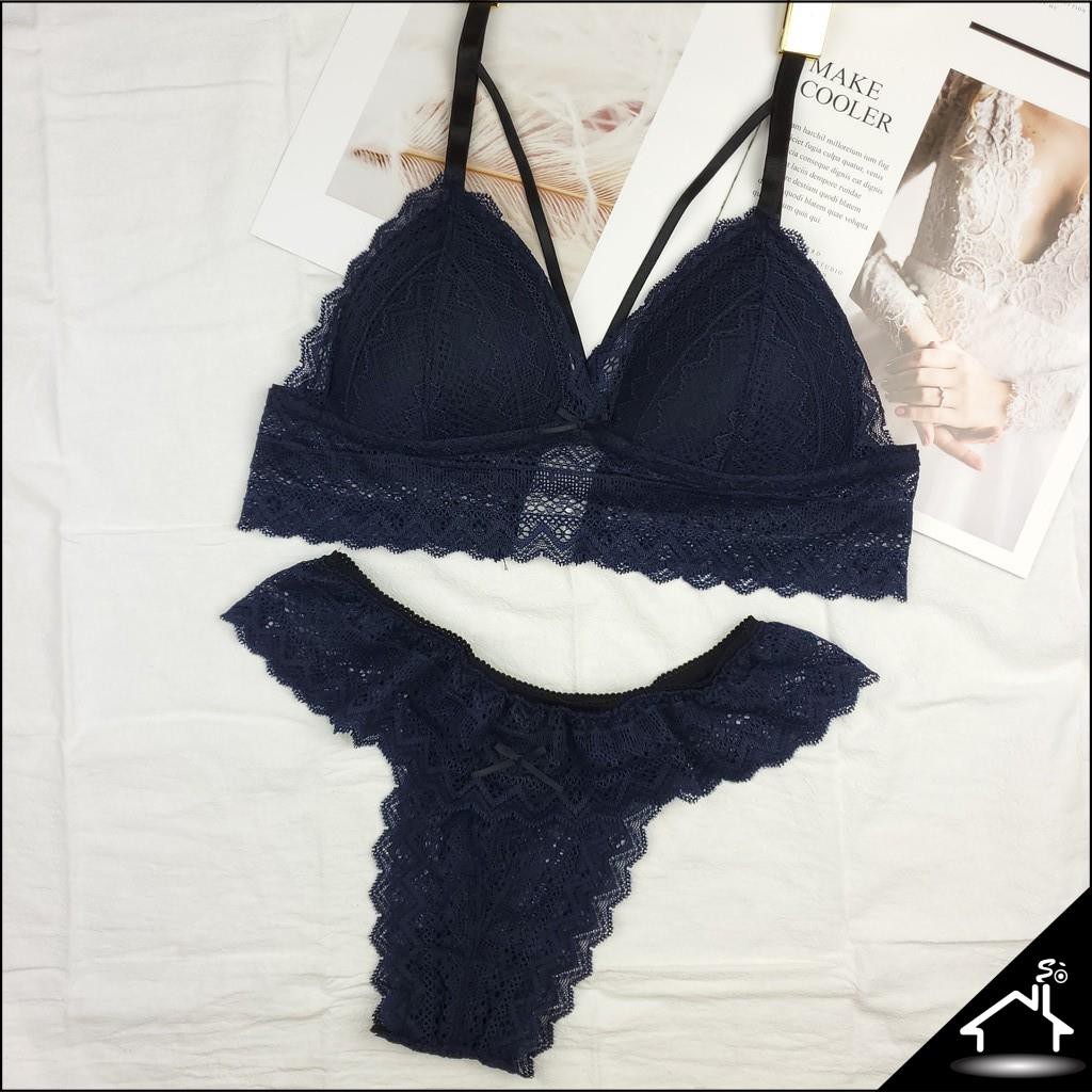 Bộ đồ lót ren không gọng mút vừa gợi cảm 3 màu quần công chúa - Nội y sexy by NHÀ SÒ Bralette NS060 | BigBuy360 - bigbuy360.vn