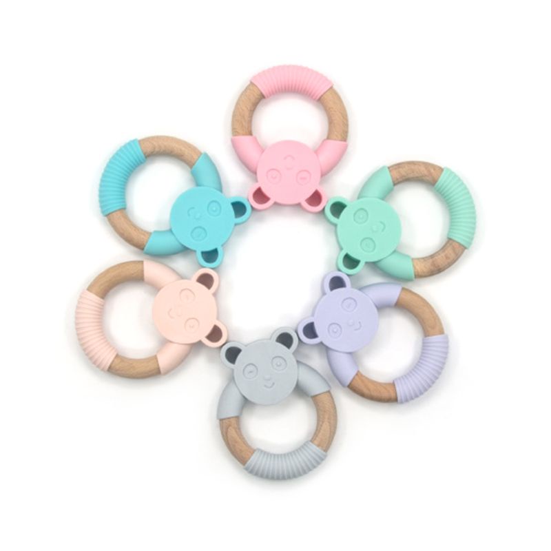 Vòng Ngậm Mọc Răng Bằng Silicon Hình Gấu Trúc Hoạt Hình Dễ Thương Cho Bé