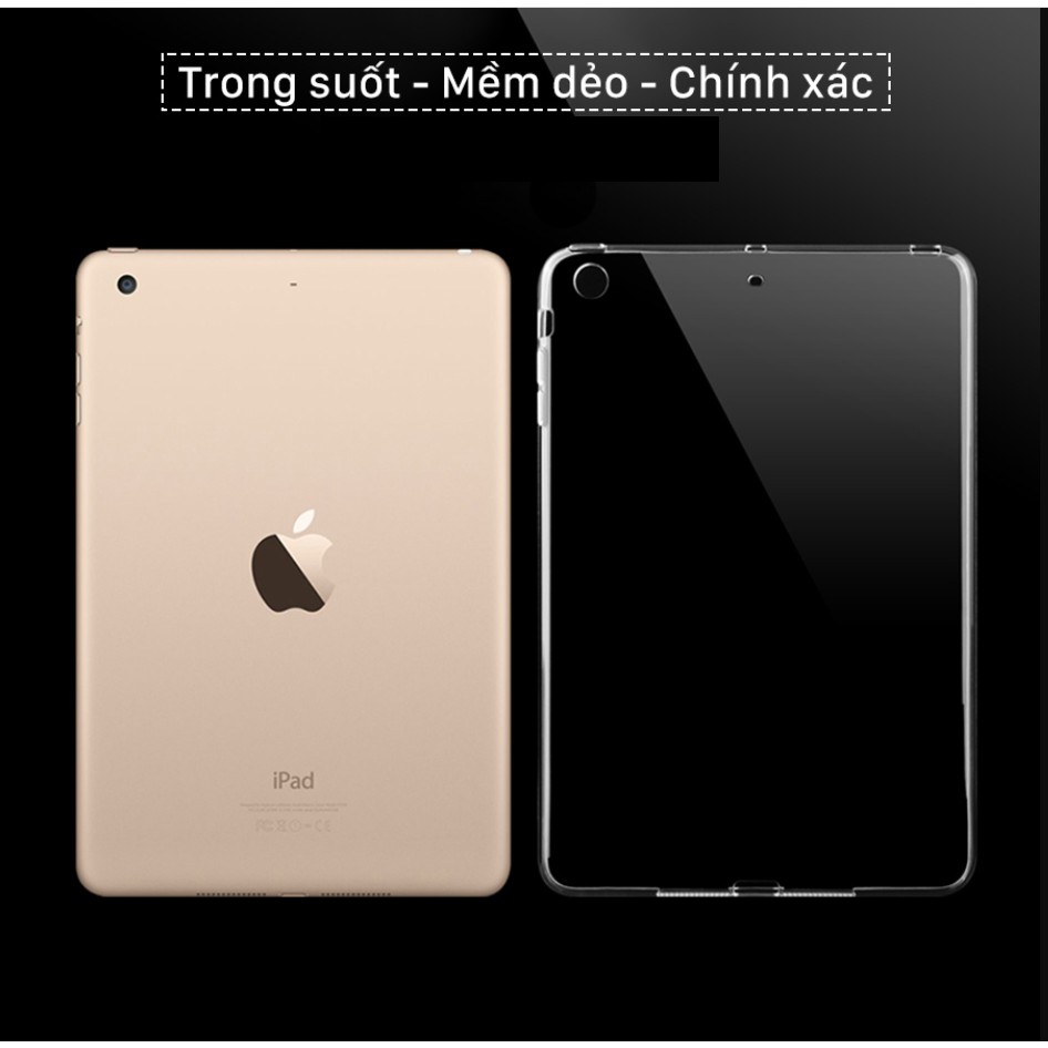 Ốp lưng dẻo chống sốc trong suốt dành cho ipad Air 1/ Ipad Air 2/ Ipad 2017/ Ipad 2018/ Ipad pro 9.7/ mini 4.5/ ipad 234