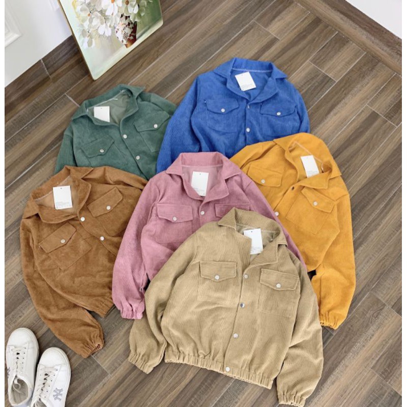 Áo khoác bomber nhung tăm cổ vest | BigBuy360 - bigbuy360.vn