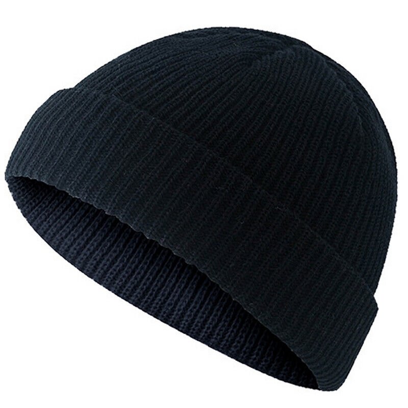 Beanies for Mens Women Girls Boy Knitted Retro Woolly Plain Skateboard Domed