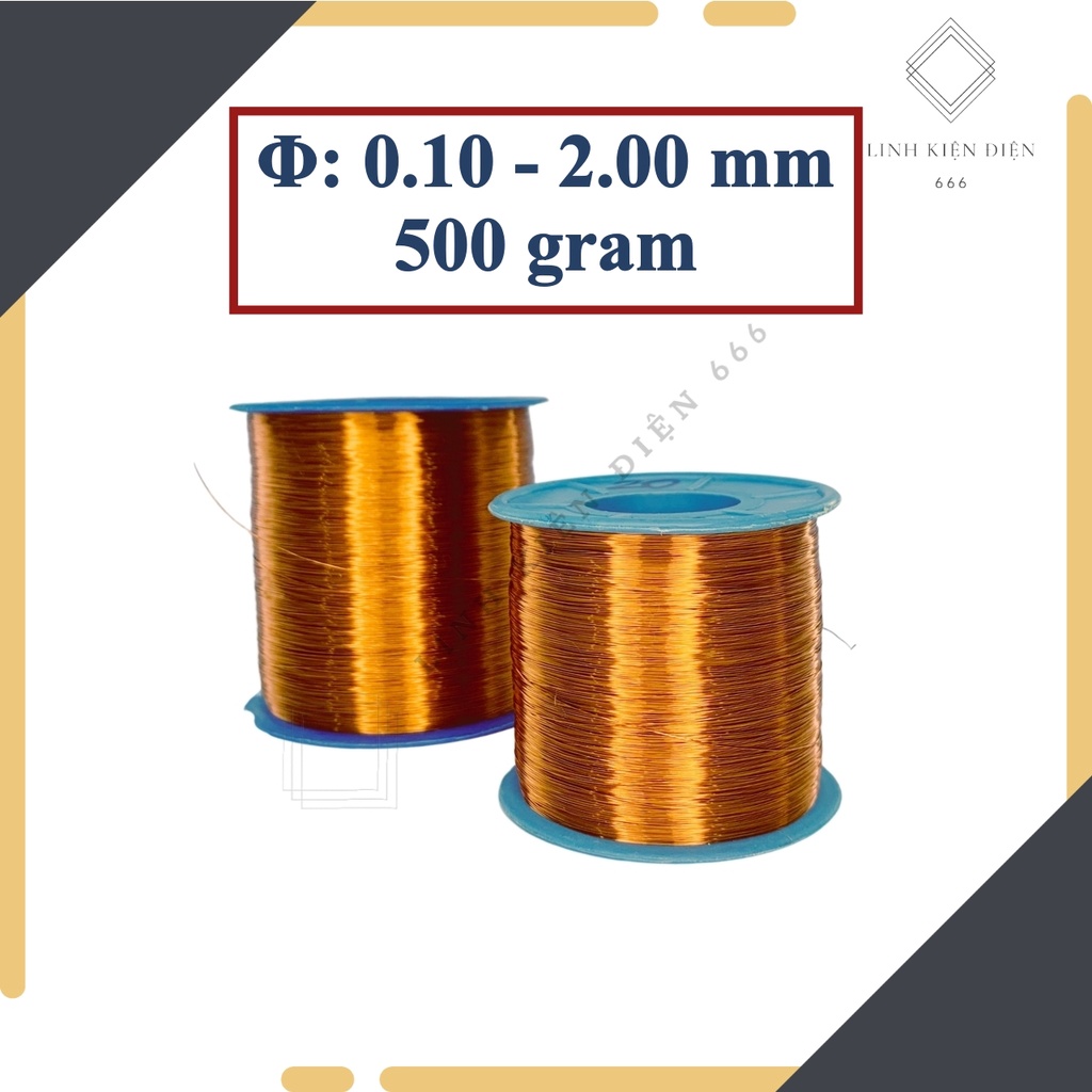 Dây Đồng Quấn Biến Áp (0.10 đến 2.00mm) 500 Gram Bọc Cách Điện Cuộn Dây Đồng Quấn Motor