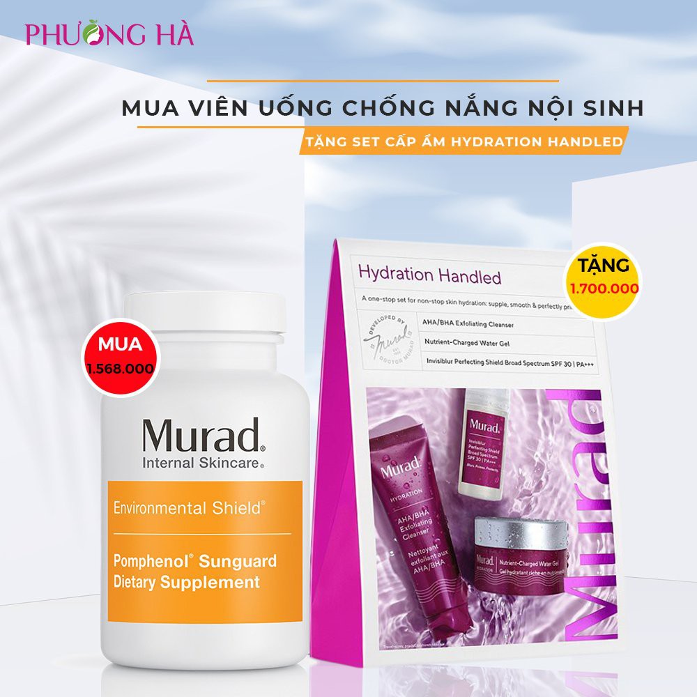 Mua Viên uống chống nắng Murad Pomphenol Sunguard Dietary Supplement TẶNG Set cấp ẩm Murad Hydration Handle