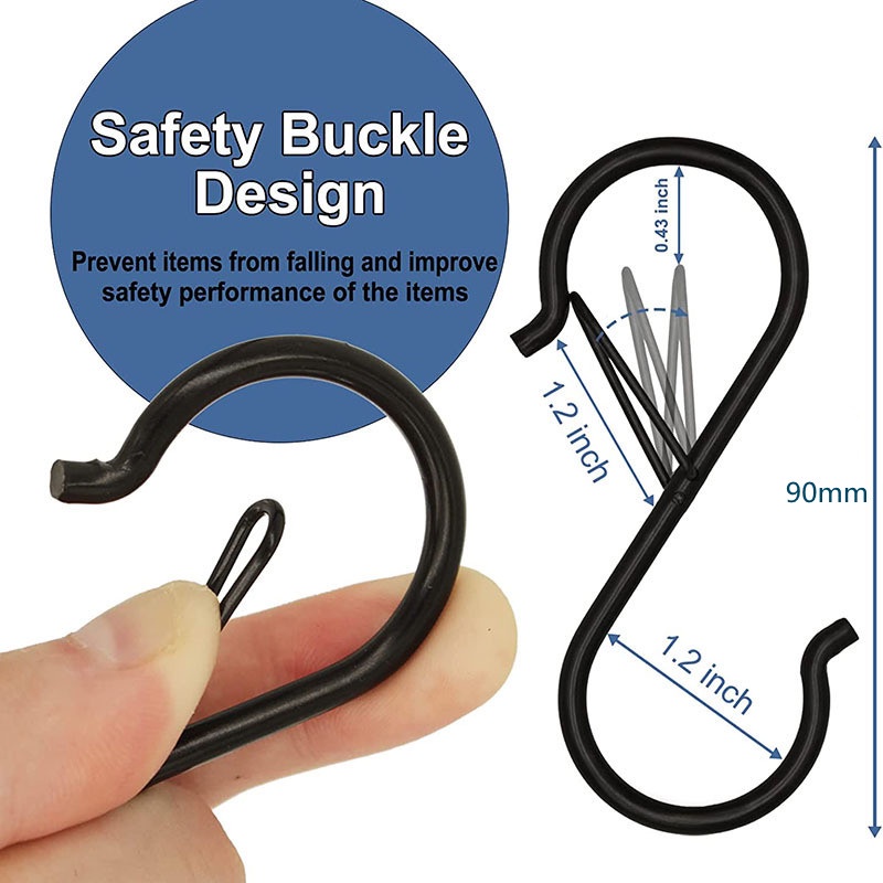 1 / 5 Móc Treo Đồ Hình Chữ S Bằng Kim Loại Chất Lượng Cao