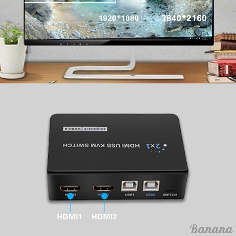 (12) 2 Trong 1 Cổng Hdmi Kvm 2 Cổng Cho Máy In / Chuột / Bàn Phím / Màn Hình Hiển Thị Video / Màn Hình Hiển Thị Video 2 Cổng Usb