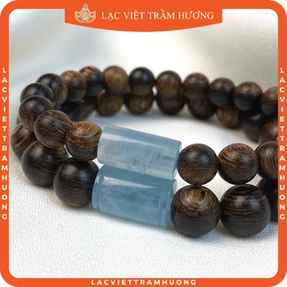 Vòng Tay Trầm Hương Sánh Chìm Mix Đá Phong Thủy và Charm May Mắn - Lạc Việt Trầm Hương