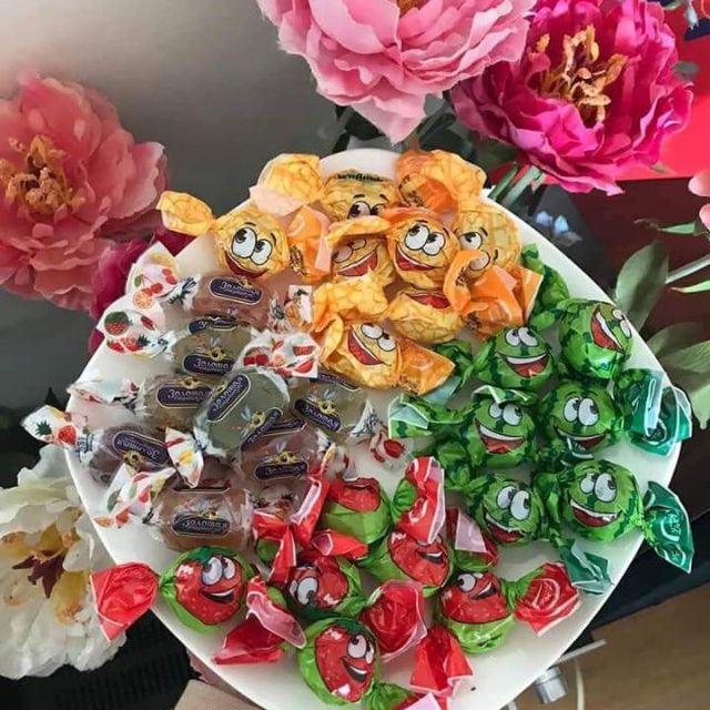 Kẹo dẻo konti Nga 3 vị dưa hấu, dưa vàng, sữa chua dâu date T8/2020