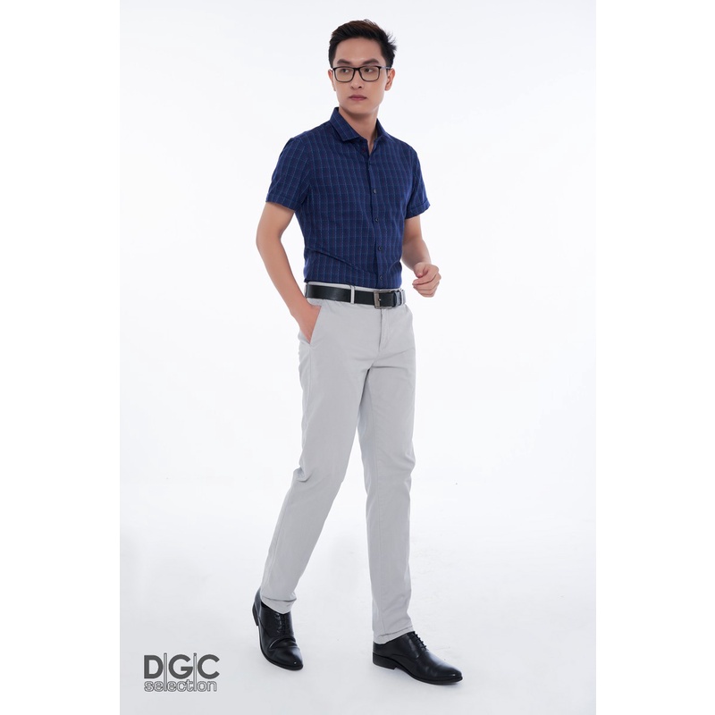 Áo sơ mi Nam công sở DGCs ngắn tay form slim fit họa tiết kẻ sọc caro, chất vải cao cấp ít nhăn nhàu SASNCB16M