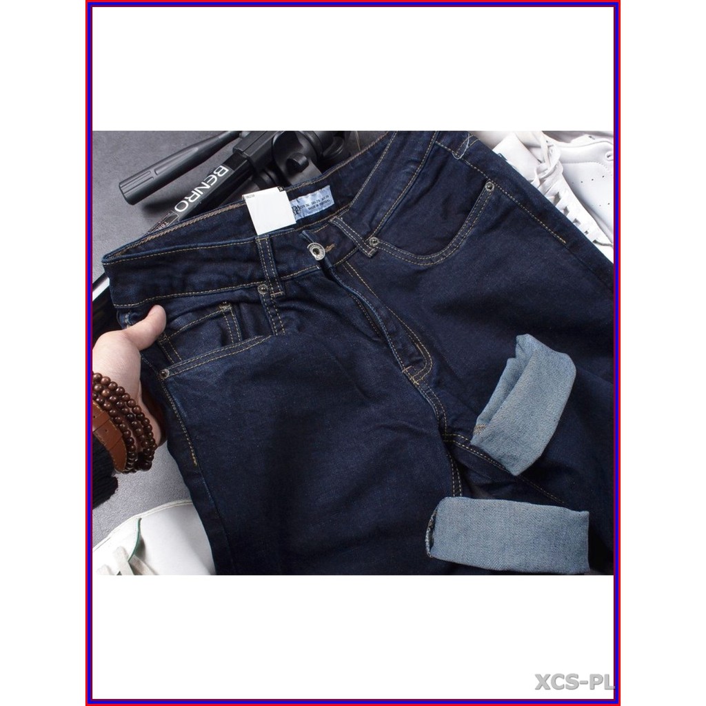 Quần jean nam cao cấp XANH ĐẬM TRƠN 05 chất giãn cực đẹp không xù lông, không ra màu 05txanh73