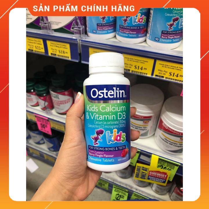 Canxi Ostelin Úc Kẹo Khủng Long 🔥𝐍𝐄𝐖🔥 90 viên cho bé từ 2 tuổi Xuất xứ Úc shopnguyenanh88