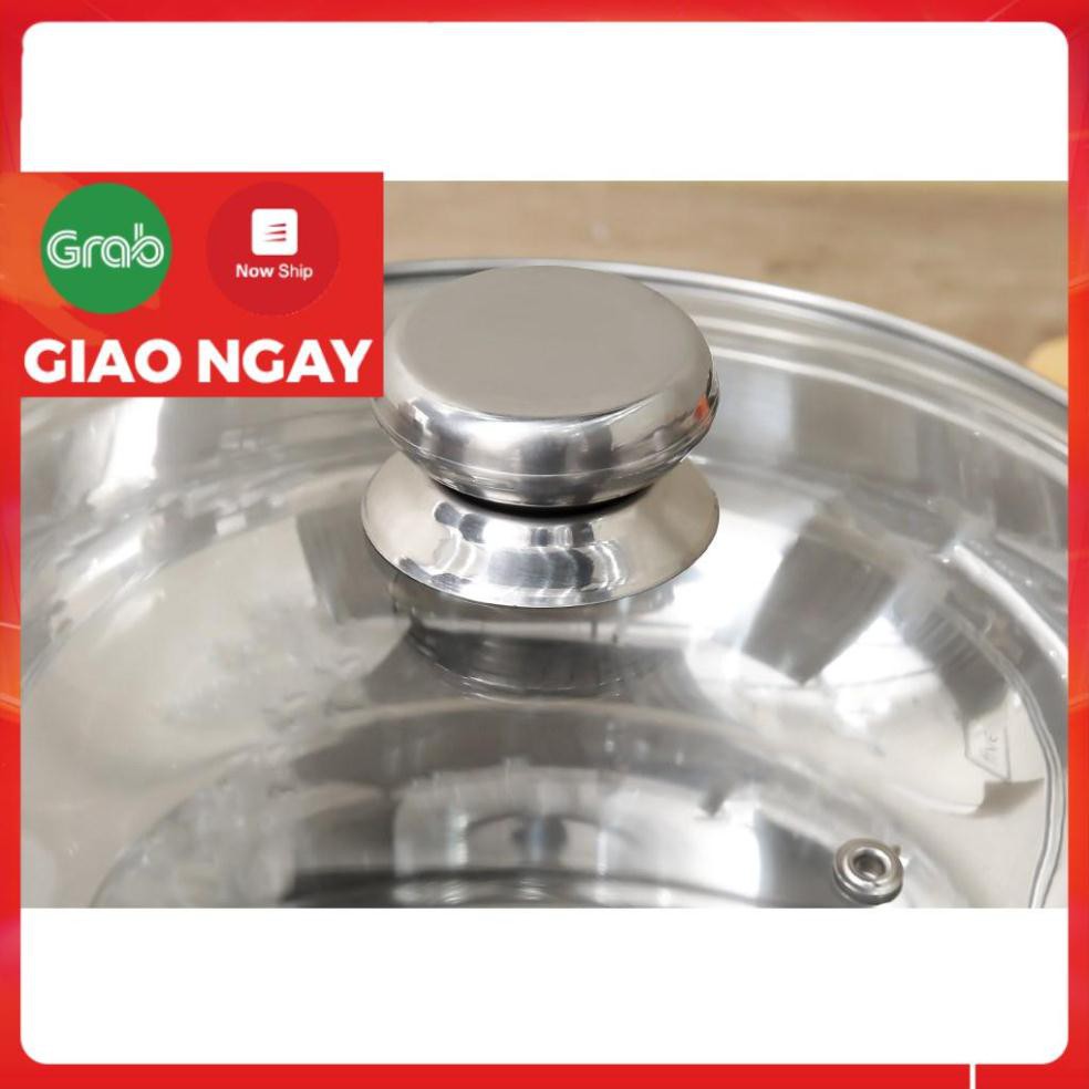 Nồi lẩu inox 3 đáy bếp từ Fivestar nắp kính ( 24cm/26cm/28cm ) , tặng 2 vá canh