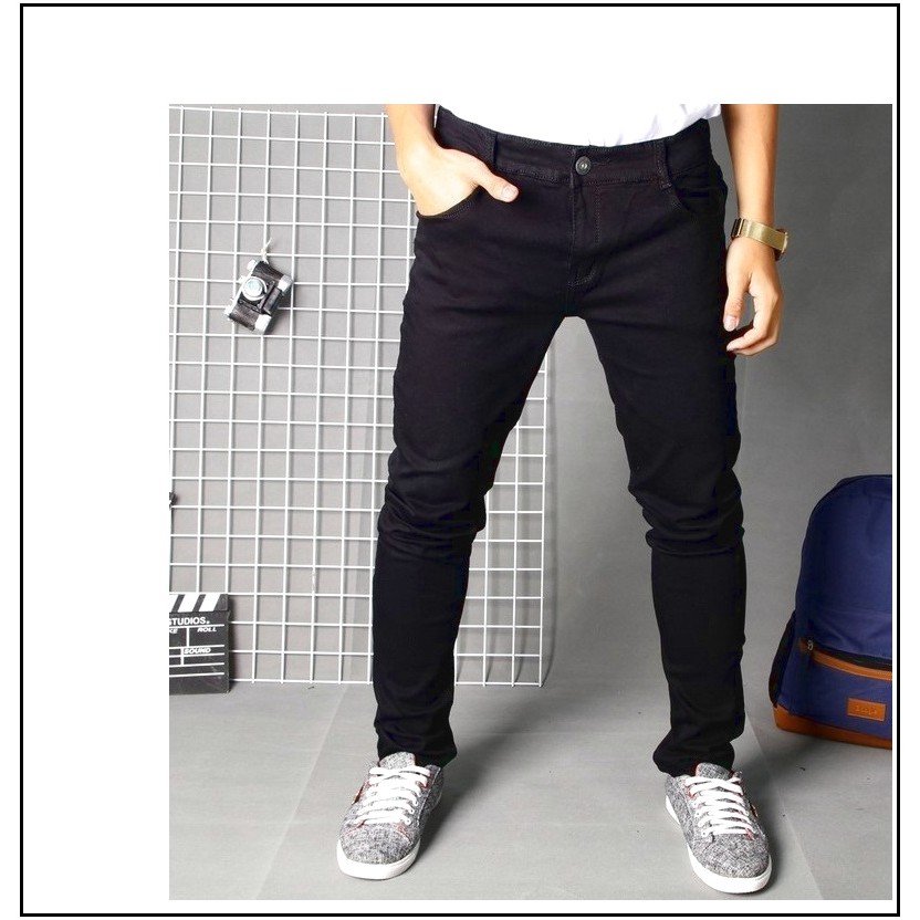 quần jean nam ĐEN TRƠN chất jean giãn tốt ĐT2-MS00/1