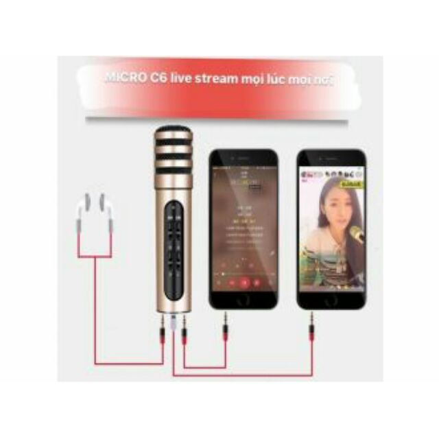 Micro livestream c6 3in 1 xịn