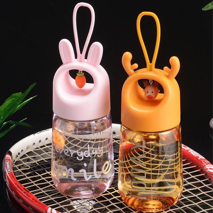 Bình Đựng Nước Cho Bé -  Bình nước 450ml đính chuông hình thú nhiều mầu sắc kiểu dáng tây âu cao cấp T2 - #binhdungnuoc