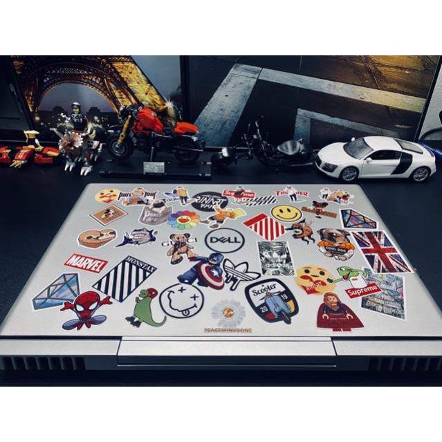 Sticker Frog Sup.reme dán trang trí điện thoại, laptop, vali, bàn tủ kệ, mũ bảo hiểm, xe máy