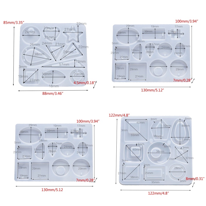 Khuôn Làm Mặt Trang Sức Hình Thoi Tráng Gương Độc Đáo