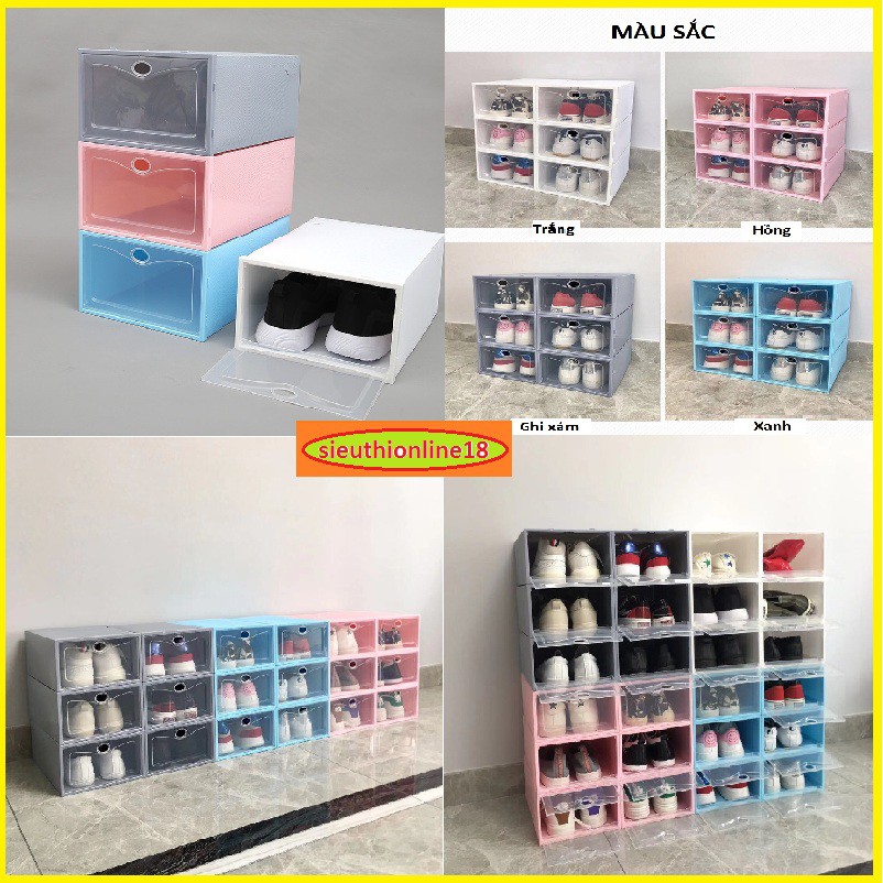 Hộp Đựng Giày Nắp Nhựa Cứng Loại 1 Dầy Dặn Và Cứng Cáp | BigBuy360 - bigbuy360.vn