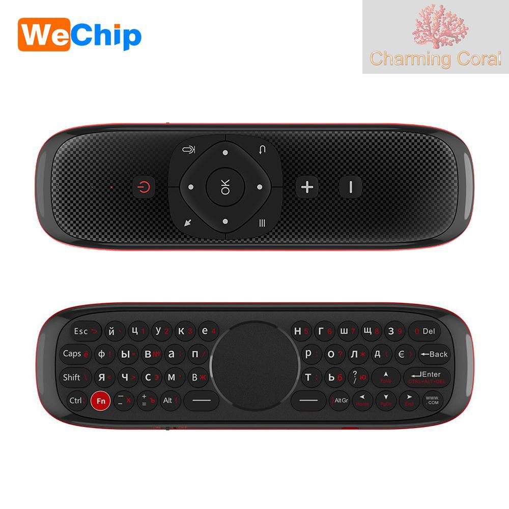 CTOY Wechip W2 2.4G Air Mouse Wireless Keyboard with Touchpad Mouse Infrared Remote Control for Android TV BOX PC Projector Russian Version