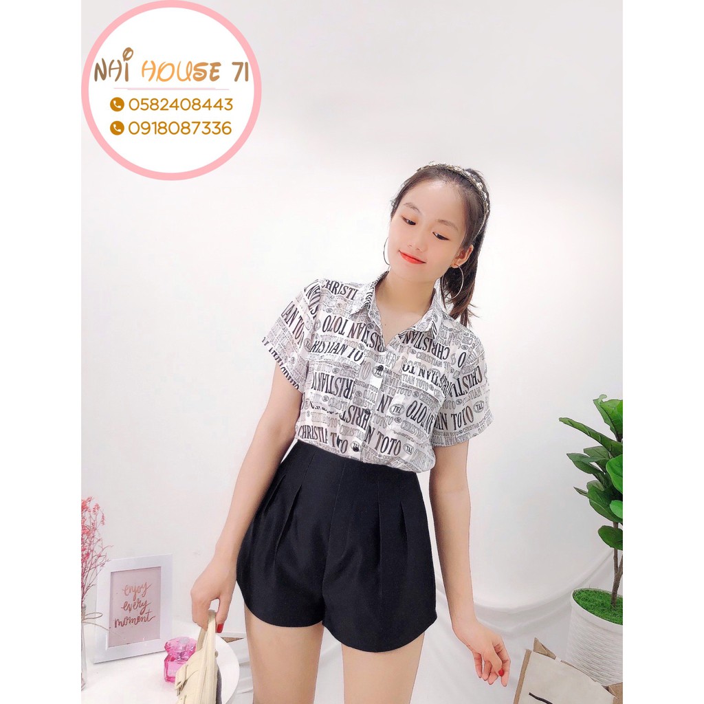 [Freeship 50k] Áo Kiểu Sơ Mi Nữ NHISTORE Cổ Bẻ Chất Tơ Tằm Sọc Tay Ngắn Form Rộng Họa Tiết Thời Thượng Dưới 57KG