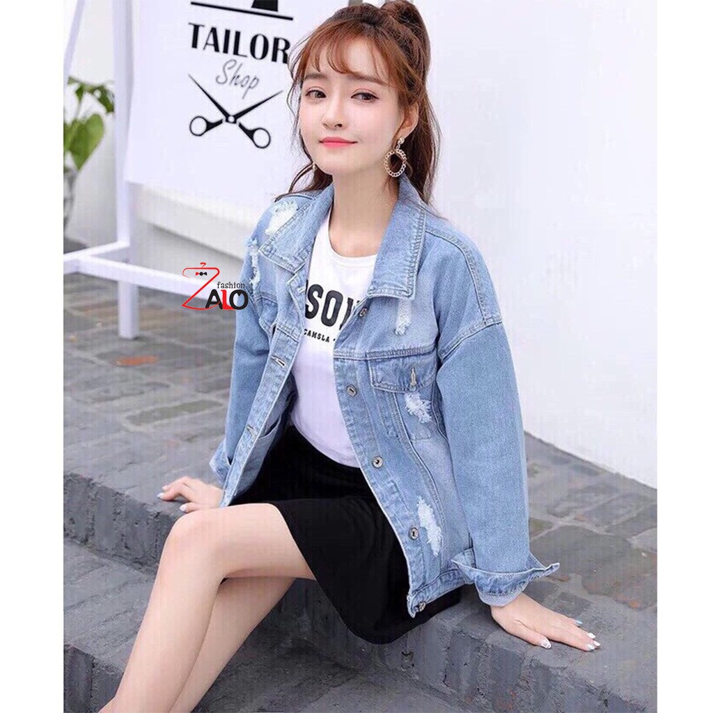 Áo Khoác Jean AKJ02 Áo Bò Rách Nam Nữ Unisex | BigBuy360 - bigbuy360.vn