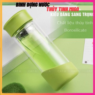 BÌNH ĐỰNG NƯỚC, BÌNH NƯỚC BẰNG THỦY TINH CHỊU NHIỆT TỐT  - An toàn, đáy bọc silicon chống trượt ! CA79