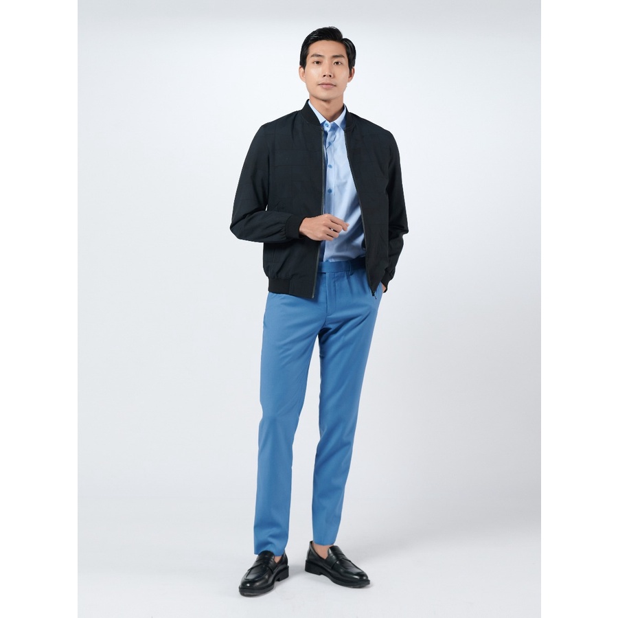 Áo Khoác Bomber Nam Owen JK220718 Jacket Dáng suông Bo Cổ Tay Và Gấu Màu Đen Họa Tiết Chìm Vải Polyester Cao Cấp