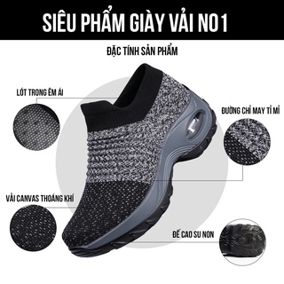  Giày lười thể thao nữ đế độn 3 phân TIMAN N01 êm chân bảo hành 1 năm 