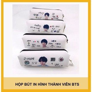 xả hànghộp bút da in hình cả nhóm bts và các thành viên (18*5