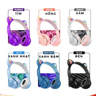 Tai Nghe Mèo Bluetooth P47M, Tai Mèo Dễ Thương Có Mic, Âm Bass Mạnh Mẽ Dung Lượng Pin Khủng 400mAh Bảo Hành 12 Tháng