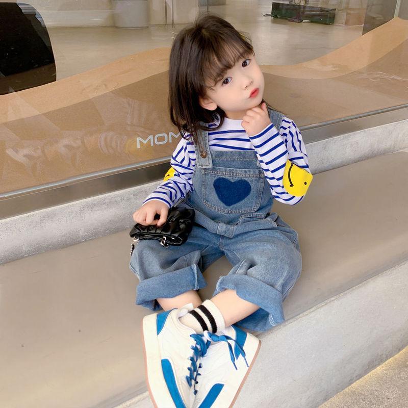 [Babycat] Hàng Có Sẵn Quần Yếm Denim Mùa Thu Phong Cách Nhật Bản Kiểu Mới Hàn Quốc Cho Bé Gái