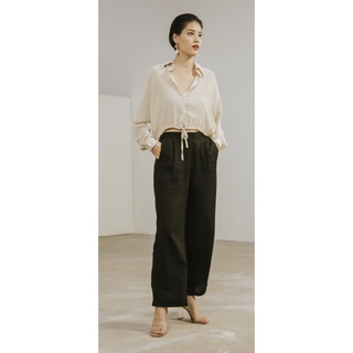 [thelegswork] Marcia Pants - Quần culotte linen đen
