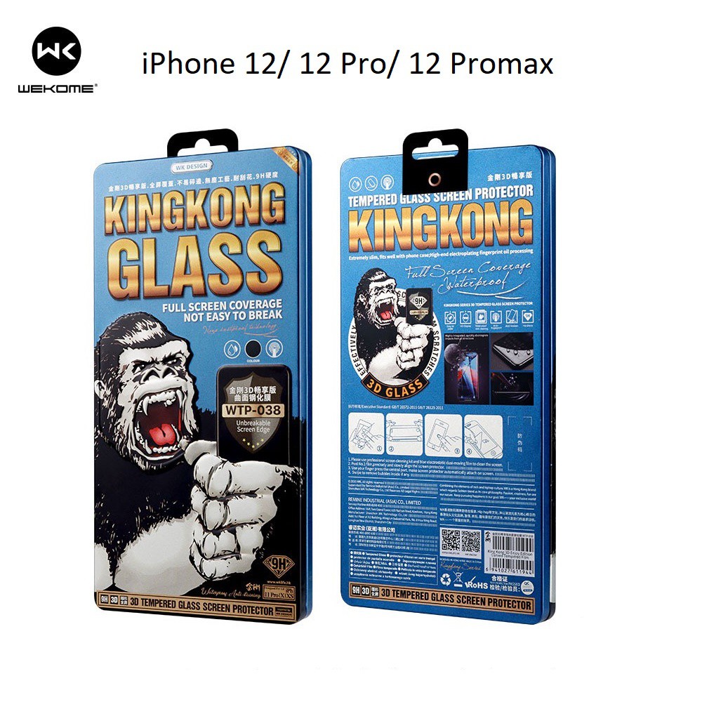 🌟CHÍNH HÃNG🌟 Kính Cường Lực KingKong Full Màn Mẫu Mới Nhất  iPhone X/.../12 Promax - MINH AN SAIGON