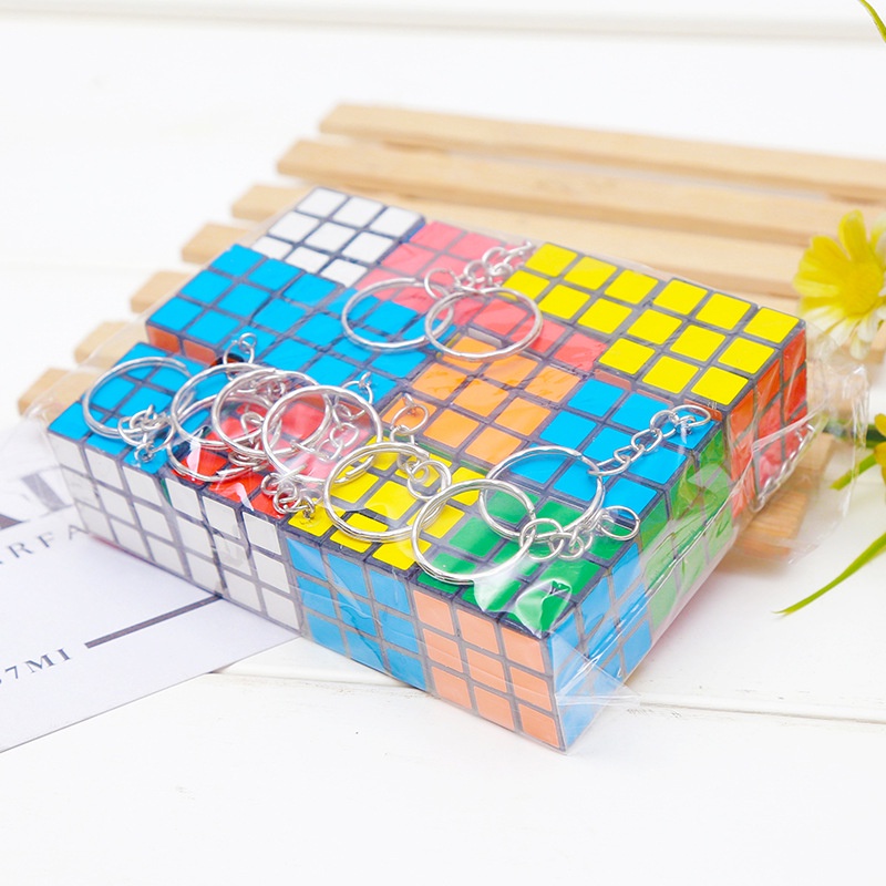 Móc Khóa Hình Rubik Mặt 3*3 Giải Trí Căng Thẳng Rèn Trí Nhớ