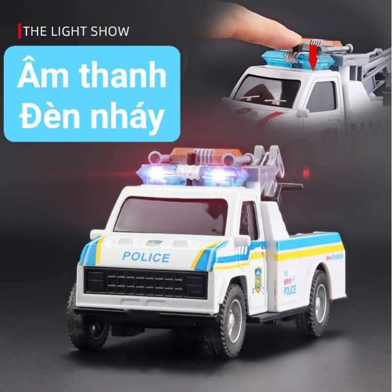 Xe cứu hộ cảnh sát kim loai tỉ lệ 1:32 âm thanh đèn