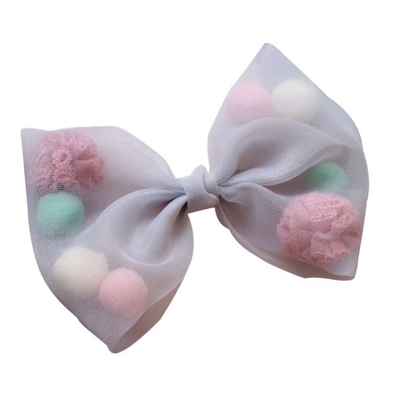 Kẹp Tóc Công Chúa Đính Bóng Lông Nhiều Màu Sắc Ngọt Ngào Cho Bé Gái