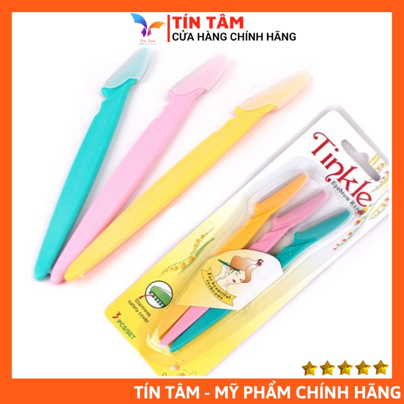 Bộ 3 Dao cạo lông mày, tỉa chân mày Tinkle