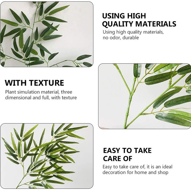 1 Lá Cây Tre Nhân Tạo Bằng Nhựa / Nhựa Dùng Trang Trí Nhà Cửa / Văn Phòng