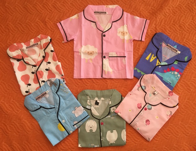 Combo 4 bộ 2 yukata 2 pizama cộc tay cho bé trai và bé gái