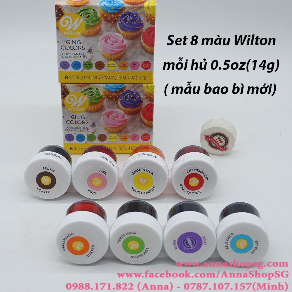 SET 8 MÀU THỰC PHẨM WILTON