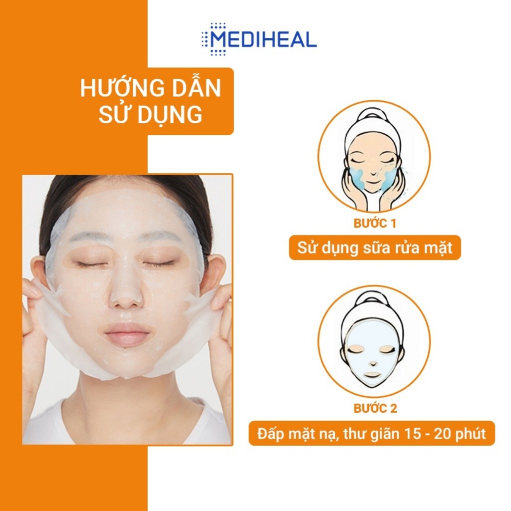 Mặt Nạ Mediheal Vitamin C Trắng Sáng Da Chuyên Sâu Vita Lightbeam Essential Mask Ex 24ml