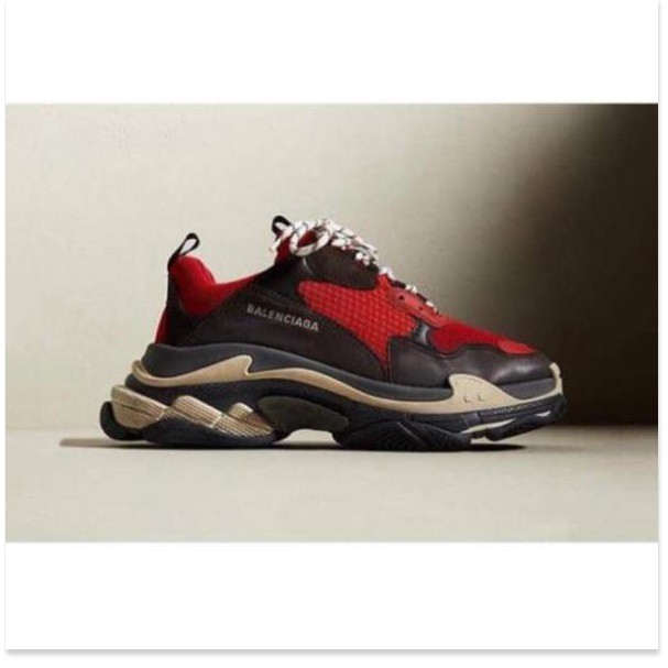 𝐒𝐀𝐋𝐄🌺𝐓Ế𝐓 [Giày Tết] [𝐌𝐮𝐚 𝐋𝐚̀ 𝐑𝐞̉] Giày BALENCIAGA TRIPLE S bản đỏ mix đen  A123 . hot